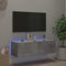 Canditree 100 cm Meuble TV Suspendu avec Lumières LED, Meuble TV Mural avec Rangement, Etagère TV Flottante Moderne (Gris béton)