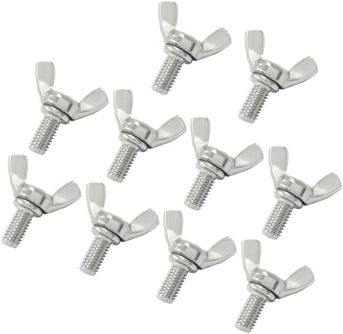 Dijedev M6*12 Wing Butterfly Screws Bolts, 10 Pcs Stainless Steel Wing Bolt, Machine Fastener, Thumb Hand Screws for Electronic Equipment