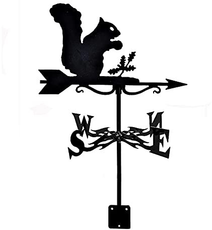 Generic Girouette, Écureuil Girouette Badge Girouette Noire Girouette En Acier Inoxydable Pour Jardin Extérieur Patio Décoration (Écureuil)