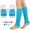 INGJIA Fischnetz Handschuhe,Elastische Neon Beinstulpen und Netzhandschuhe Set 80er Jahre Kostüm Zubehör(Blau 1)