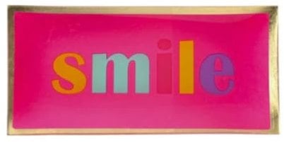 Gift Company Love Plates, Glasteller, L, Smile, neon pink, 10x0,8x21cm