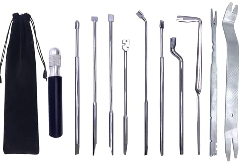 TUOREN 11Pcs Piano Regulating Repair Tool Kit Including Piano String Coil Lifter and Key Spacer Piano Tuning Wrench Regulating Screwdriver Capstan Screw Wrench Set with 6 Combination Tool Handle