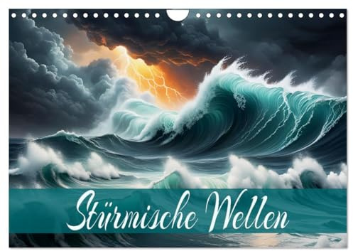 Stürmische Wellen (Wandkalender 2026 DIN A4 quer), CALVENDO Monatskalender: Tanz der Meereswogen, inspirierende Naturgewalt. (CALVENDO Natur)