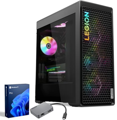 Lenovo Legion Tower 7i Gen 8 Intel i9-14900KF, NVIDIA GeForce RTX 4080 Super Premium Pro Gaming Desktop, 32GB DDR5, 2TB SSD, RGB Light, Wired M&K, Wi-Fi 6, Bundle USB-C Travel Hub G2 Dock