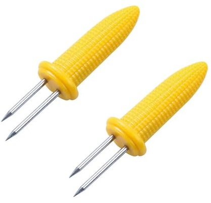 Corn Cob Holders - ShiningUU 20Pcs Heat-Resistant Stainless Steel Skewers | No-Burn Creative Corn on The Cob Forks for BBQ/Party/Picnic/Camping/Food Festival