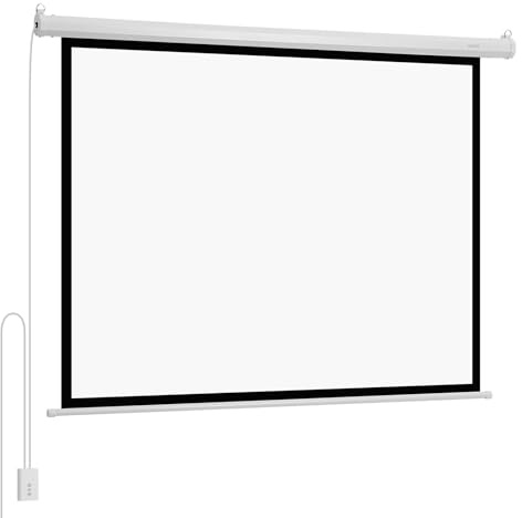 VEVOR Pantalla de Proyector Motorizada 1448 x 1090 mm, 4:3, 1080 HD, Pantalla de Proyección Eléctrica de Pared con Control Remoto, Angular de 160°, Material de PVC, para Cine en Casa, Oficina