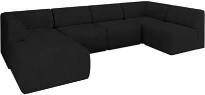 ALTDECOR Ecksofa in U-Form Corner Sofa Bett Eckcouch Couch L-Form Wohnlandschaft Cauchsofa MOVO 345x180x78 Schwarz
