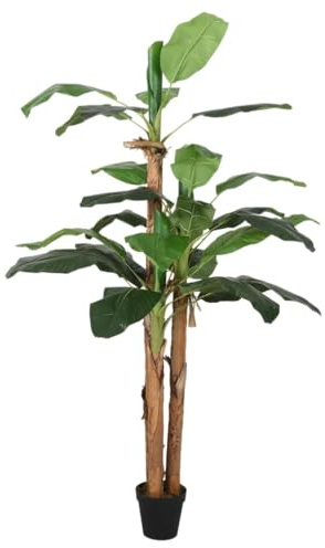 Lumanois Albero di Banano Artificiale 19 Foglie 180 cm Verde, Casa e Giardino,Arredo,Flora Artificiale, 7.3kg-359002