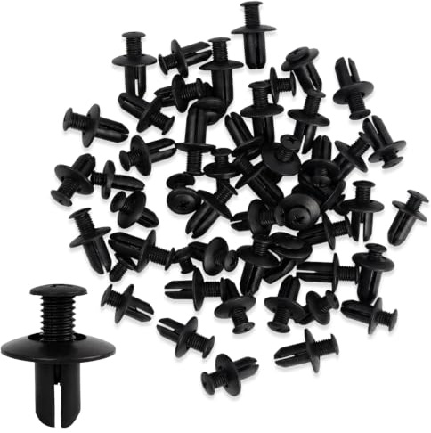 ZETKUS 50 Pezzi Rivetti in Plastica per Auto, 8mm Ermagli a Pressione Auto, Clip Fissaggio Auto, Clips Plastica Per Auto, Clips Plastica, Clip di Fissaggio, Rivetti in Plastic