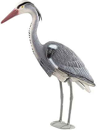 FIAP PondDeco Active - Heron - Dekofigur Reiher - Schut gegen Fischreiher - stehender Graureiher - in Boden einsteckbar - Teich - Garten