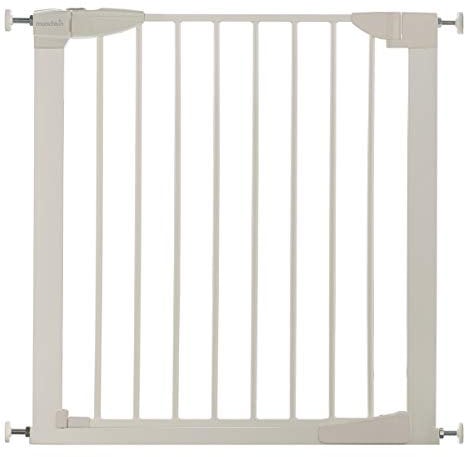 Munchkin Auto-Schließ Treppengitter | Selbstschließendes Druckmontiertes Kleinkind-, Baby- oder Hundegitter für Treppen & Türen | Keine Schrauben, Legierter Stahl | 76-82cm | Weiß