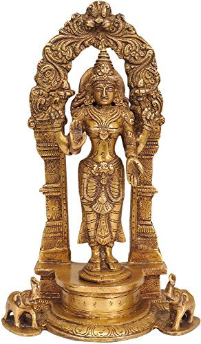 Exotic India Statue Lakshmi stehend Göttin aus Messing