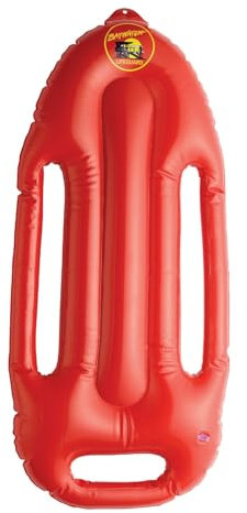 Smiffys Aufblasbarer Schwimmer Baywatch, Rot, mit Band & Logo, 70 cm