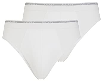 Jockey Modern Classic Brief 2er Pack – Unterhosen für Männer, Unterwäsche aus 100% Baumwolle, Herren Slips ohne Eingriff, Feinripp-Material, 2er Set, in Weiß