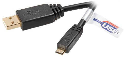 Vivanco USB 2.0 zertifiziertes Verbindungskabel, USB A <-> micro USB B, 1,0m