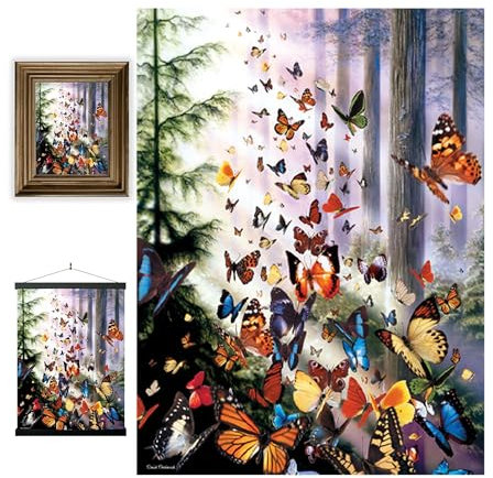 3D LiveLife Affiche Murales Lenticulaires Papillons de la Forêt de Deluxebase. Poster 3D sans Cadre. Décoration Murale Parfaite. Oeuvre Originale sous Licence de l'Artiste Renommé, David Penfound