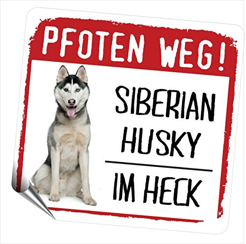 siviwonder Siberian Husky Motiv 2 Pfoten Weg Kleiner Auto Aufkleber Hundeaufkleber REFLEKTIEREND Reflective