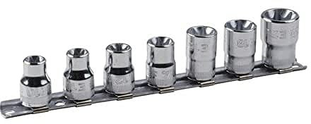 Bahco 7400TORX-ER/S7 Torx Socket Set, Silver, 3/8-Inch