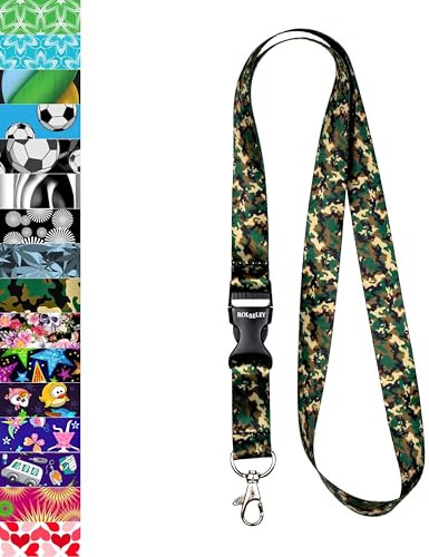 Rolseley Cordon tour de cou pour porte-badges avec clip en métal 1 camouflage.