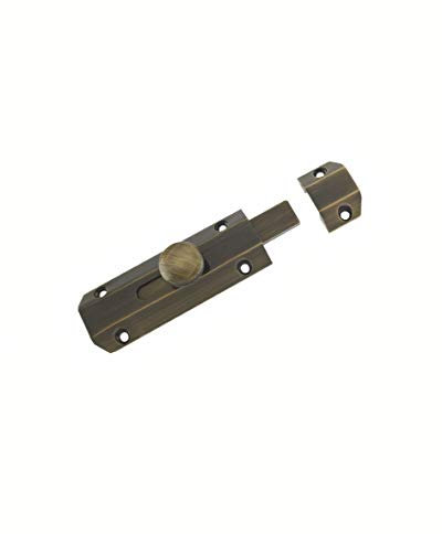 Carlisle Brass - 102mm (4) Heavy Duty Sliding Surface Door Lock Bolt for Internal Latch Doors and External Doors and Windows (Antique Brass)