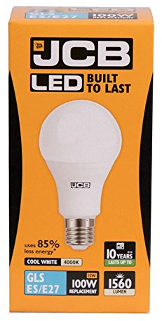 3 x 15W LED GLS ES E27 Opal Light Bulbs 4000K Cool White 1560lm (JCB s12506)