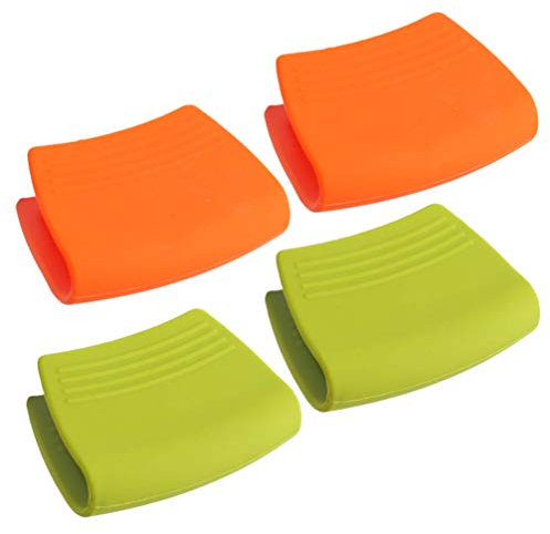 BESTonZON Besto nzon 2 Pares Mini Horno Mitt Cocinar Pinza Mango Silicona Manopla (Color al Azar)