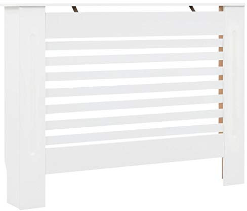 Festnight Cubierta para Radiador Mueble para Radiador Cubre Radiadores MDF Blanco 112x19x81,5 cm