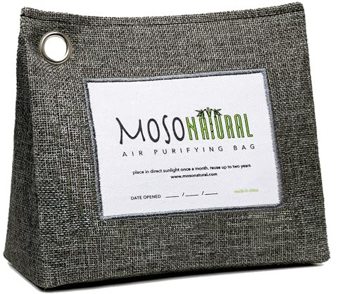 Moso Natural Air Purifying Bag 600g. A Scent Free Odour Eliminator for Kitchens, Bedrooms, Living Rooms, Pet Areas. Premium Moso Bamboo Charcoal Odour Absorber. Free Standing Design.