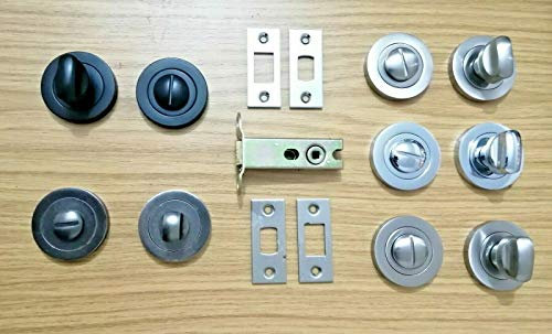 Bathroom Thumb Turn & Release with 76mm Deadbolt Lock Bolt Toilet Door Set (Polished Chrome)