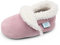 Dotty Fish Pantoufles Suède pieds nus en daim pour bébés et enfants, doublés en polaire. Chaussons d'hiver pour garçons et filles. Antidérapants, Semelles souples – Rose Clair 4-5 Ans (28 EU)