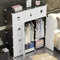 BAKAJI Armario Armario Modular de 12 Cubos con 2 Puertas Perchero 6 estantes móviles modulables modulables Ahorro de Espacio Organizador Ropa Armario portátil casa diseño Moderno (12 Cubos)