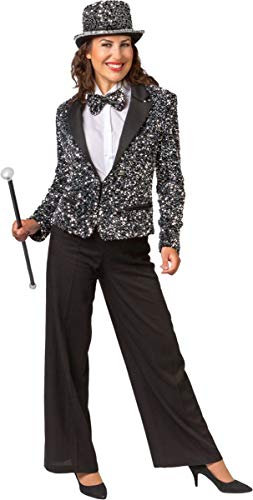 Orlob Damen Kostüm Pailletten Jacke Gold Blazer Karneval Fasching Gr. 40