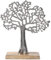 Murago Lebensbaum Deko Skulptur ca. 27cm Metall Figur Baum des Lebens Schmuckbaum auf Holzfuß Silber-farbig Dekoration
