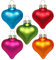 Inge Glas Magic Mini-Weihnachtskugeln Herz | 8 Herzen 4cm aus Glas | in Karton-Box (Mille Fiori | bunt Mehrfarbig)
