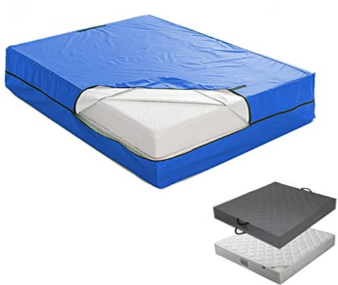 UCARE - Sacchetti per materassi King Size per spostarsi e riporre, impermeabili, resistenti, riutilizzabili, 4 manici durevoli e coprimaterasso con cerniera resistente, colore: Blu