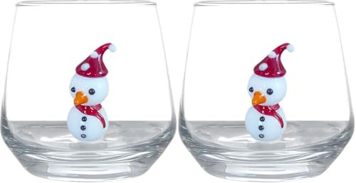 HeguSun 3D-Trinkglasbecher, niedliche Tierfigur im Inneren, handgefertigte Tierfigur aus Glas, stielloses Glas für Wasser, Wein, Milchgetränke