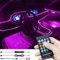 TABEN Auto Umgebungsbeleuchtung Kit - 3 m Glasfaser, 8 Farben RF Fernbedienung, USB Atmosphäre Licht, DIY RGB Mehrfarbig Sound Musik Sync Innenbeleuchtung DC 12V