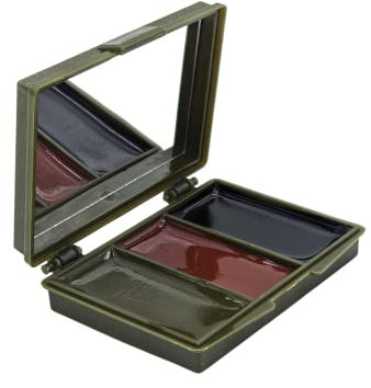 Pintura para Camuflaje Facial de Tres Colores: marrón, Verde y Negro. Pintura Militar para mimetización con Espejo Incorporado. Pintura para Cara de Las Fuerzas Armada, para Caza en la Naturaleza.