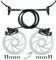 RUJOI Bike Disc Brake Kit, Hydraulic Disc Brake Set with Aluminum Oil Pressure Caliper and Full Aluminum Alloy Bicycle Brake Lever, 2 pcs 180mm Rotor, Pad Adjuster for Road Bike, Mountain Bike.