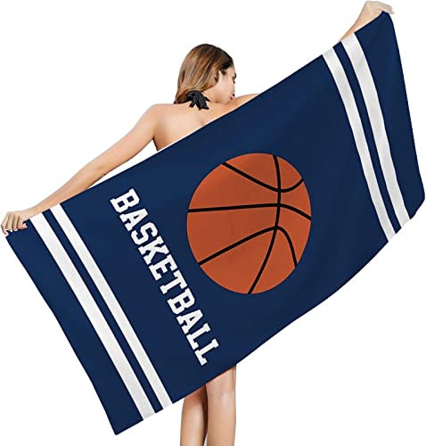 KATATI Basketball Strandtuch 90x180 cm, Weich Schnell Trocknen Microfaser Handtücher, 3D Strandhandtuch Basketball Badetuch Strandlaken Handtuch, Herren Frauen Badetücher
