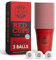 Lot de 25 gobelets rouges avec logo et 3 balles | Passe au lave-vaisselle et réutilisable | 473 ml – Gobelets de fête rouges | Gobelet de fête américain original