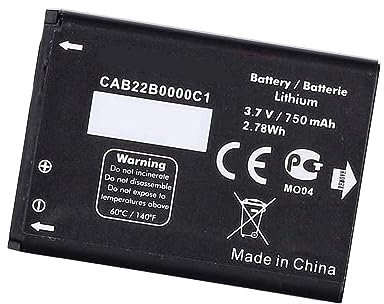 Ukkipower 3.7V 750mAh CAB22B0000C1 CAB0400000C1 Ersatz Akku Kompatibel mit One-Touch CAB22B0000C1 OT-2010 2010A 2010D 2010E 2010X 2012D OT-356 OT-665