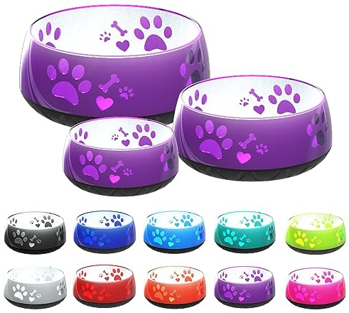 Hundenapf für Kleine und Große Hunde - Futternapf/Trinknapf S/M/L Rutschfest (M 1010ml für Mittlere Hunde, Lila)