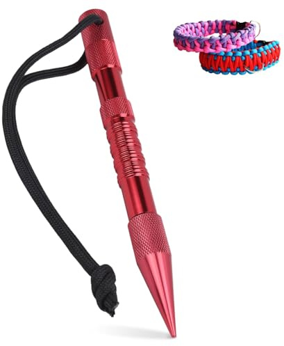 Paracord Tool, 17cm/6.7in Marlin Spike Lacing Stitching Needles Stainless Steel DIY Lacing Needles Smoothing Tool for Leather Paracord Work (Red)