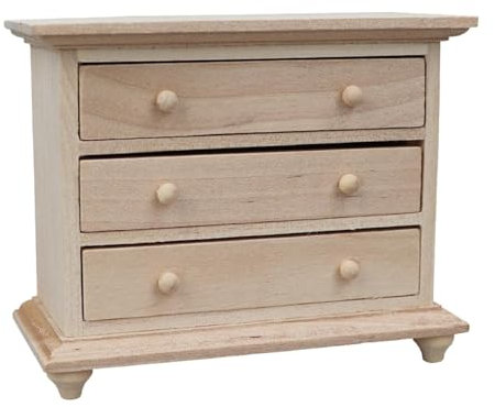 predolo Puppenhaus-Nachttische, Maßstab 1:12, Puppenhaus-Nachttische, Sideboard, Mini mit Schublade für DIY-Modell-Ornament-Zubehör