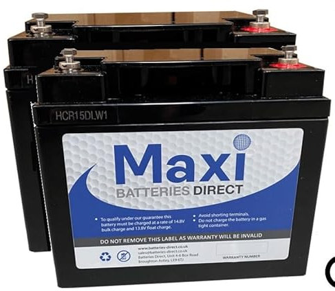 2X MAXI 12V 50AH MOBILITY BATTERIES, As used in VELECO LOOPER Etc. Also can be used in place of 40 & 42Ah equivalents.