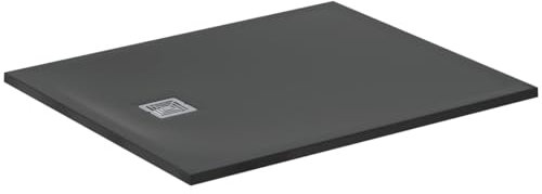 Ideal Standard - Ultra Flat S+, Piatto doccia rettangolare ultrasottile in resina effetto pietra, 120x100cm, Ideal Solid, Scarico lato corto, Nero