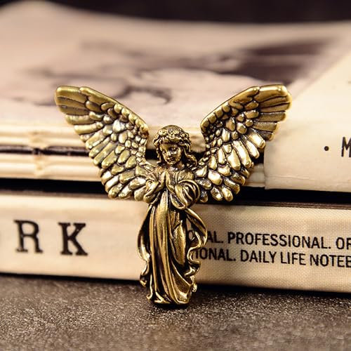 Schutzengel-Figuren aus Messing, Vintage-Stil, Miniaturen, Schreibtisch-Ornamente, schöne kleine Statue, Heimdekoration, Basteln