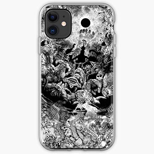 EWINRU Phone Case Compatible with iPhone 14 13 Eclipse 12/13 Pro Max Noir 11 Black 11 Pro 13 Berserk XR Gothic SE 2020 Manga X White Xs Gutts 7 Plus and 6 Anime 6s Plus