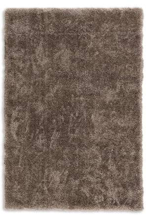 Carpido Hochwertiger Teppich für Wohnzimmer, Schlafzimmer - Hochflor Einfarbig Flachgewebe - Einzigartig Flauschig - Hellbraun Meliert 133x190cm